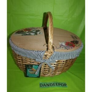 The Nightmare Before Christmas Picnic Time Wooden Wicker Basket Eternally Yours